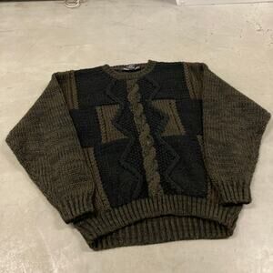 Brown patterned grandpa sweater